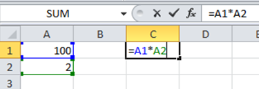 Example of simple excel formula