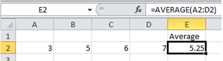 table showing how to insert excel function