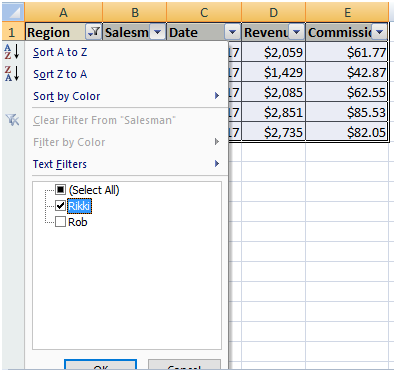 table showing how to apply multiple criteria in excel