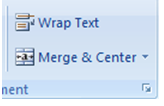 merge and center is available in the home tab in excel