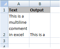 extract first line of text from a cell in excel example
